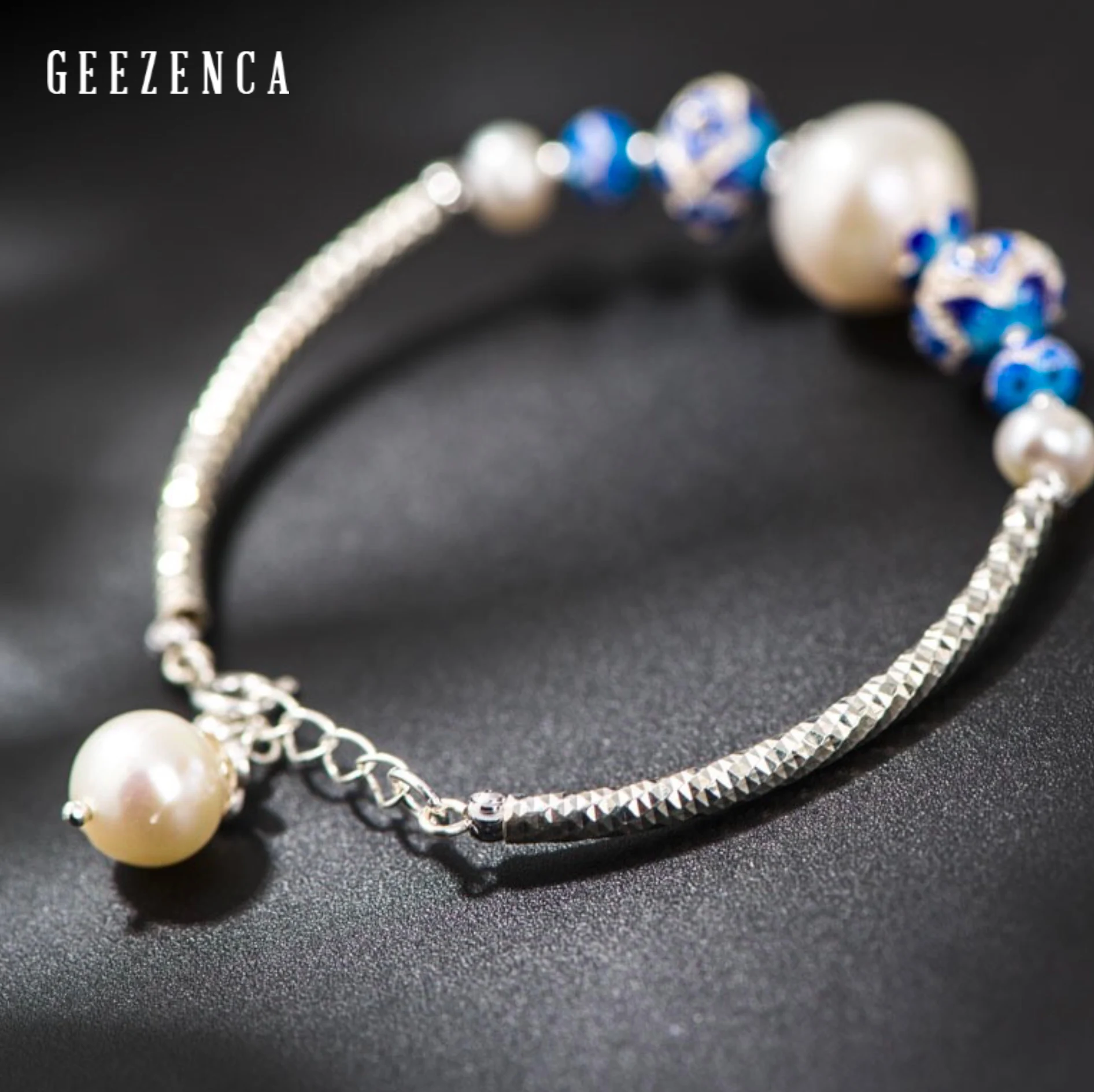 

925 Sterling Silver Cloisonne Pearl Bracelet Enamel Beads Pearls Charm Bracelets Designer Jewelry For Women 2019 New Romantic