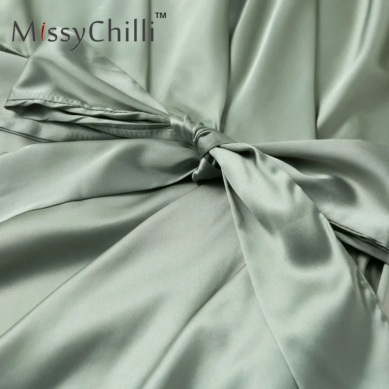 MissyChilli атласное платье на одно плечо длинное женское элегантное без рукавов