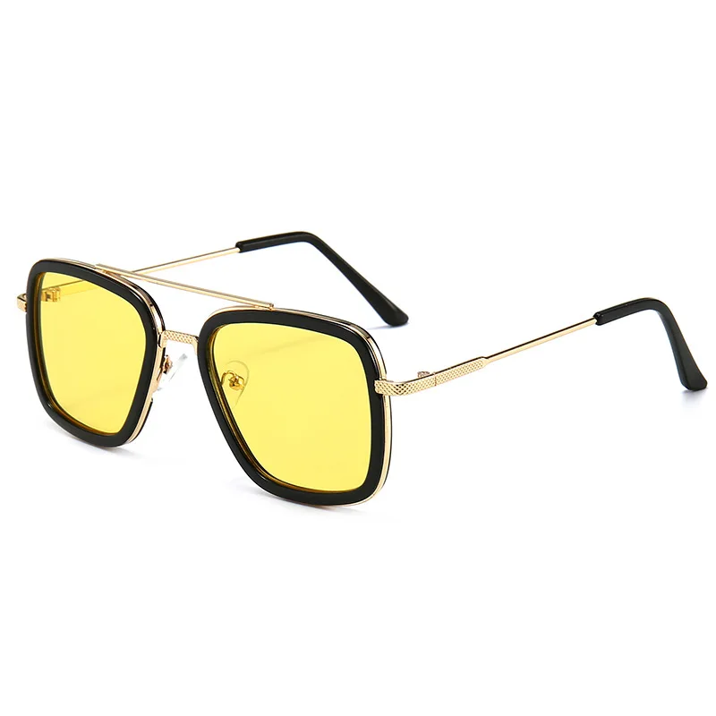 Lentes Tony Stark/детские солнцезащитные очки с металлическим квадратом в винтажном