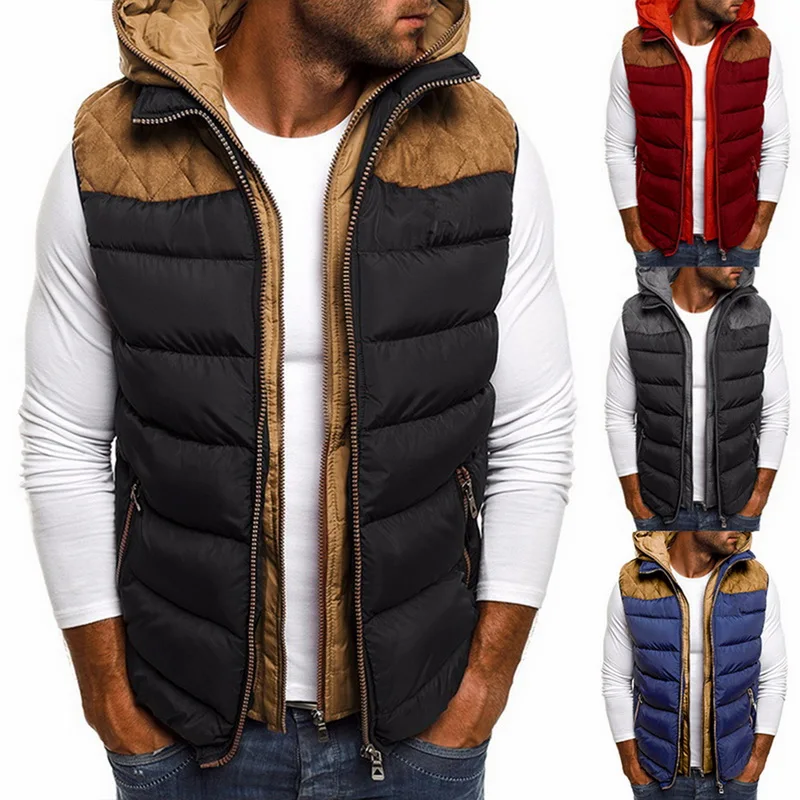 Vertvie Мужчины зимний жилет куртка плюс размер толстый теплый повседневный с