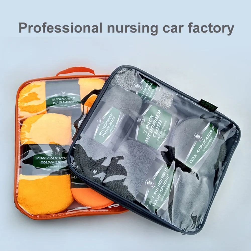 

Car Tire Brush Cleaning Kit Wash Supplies Microfiber Towel Detailing Wheel Brush Waxing Sponge Combination Car Cleaning Tools