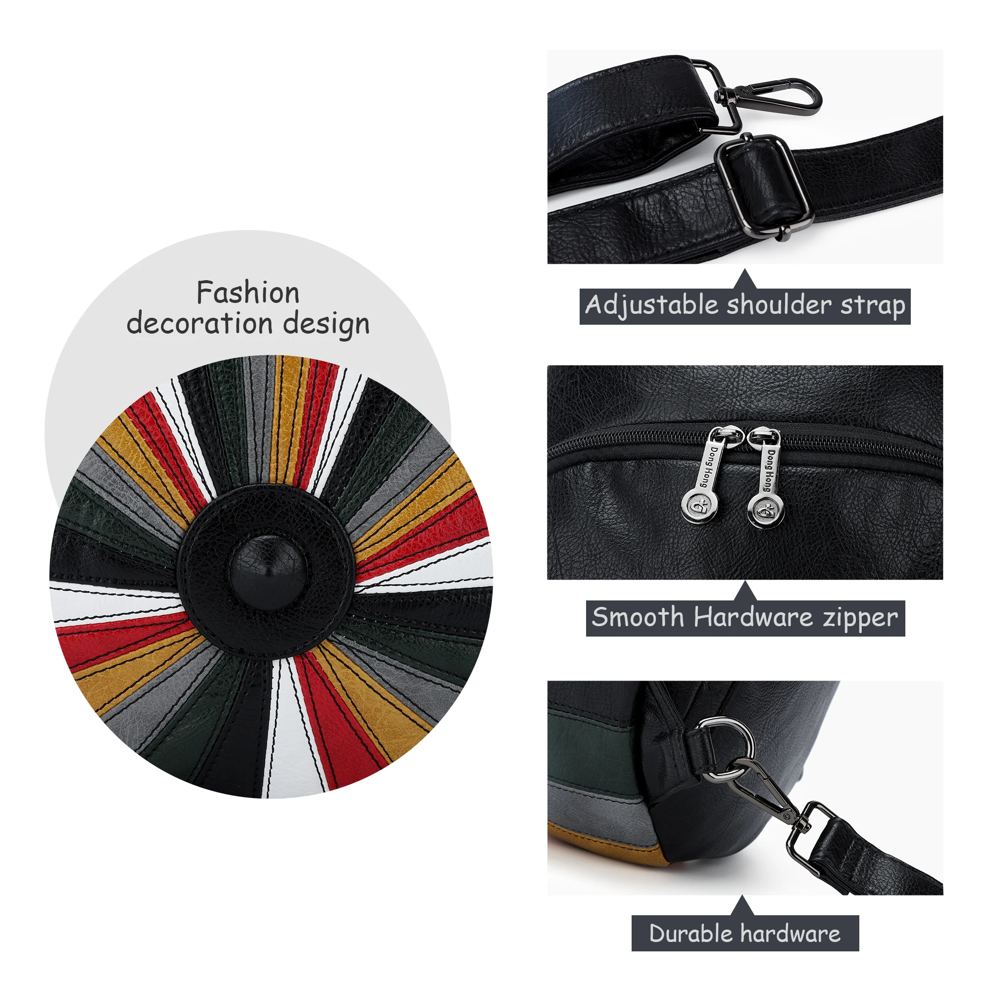 Женский рюкзак с цветной полосой Angel Me мягкая кожаная вместительная сумка на