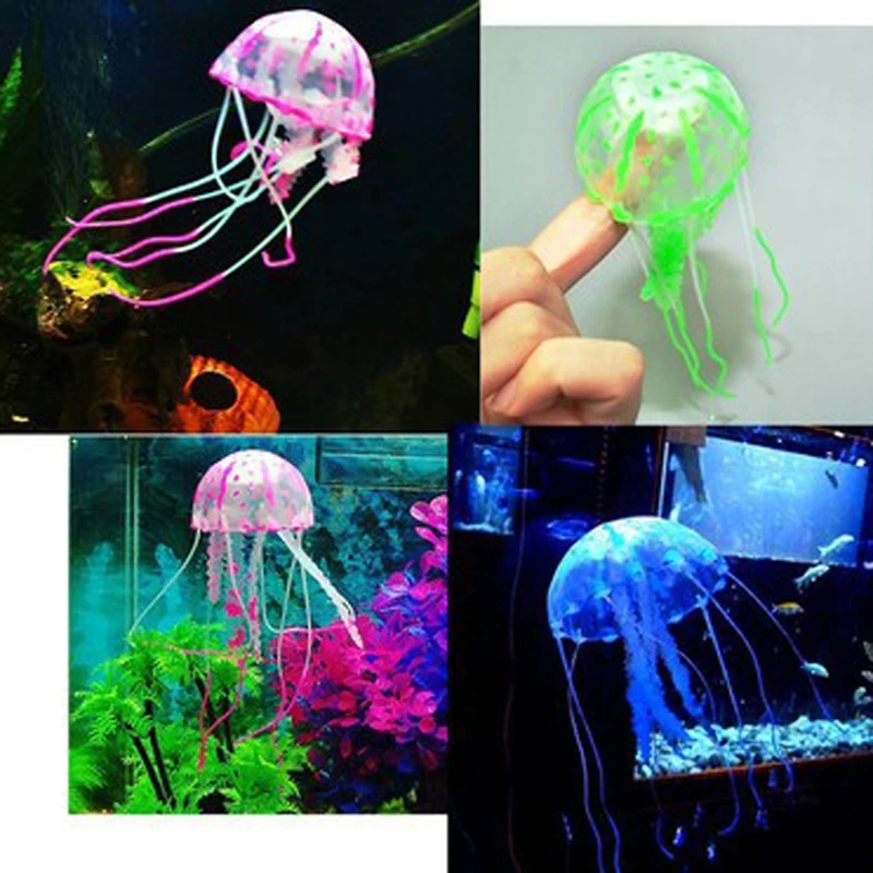 5 см светящиеся искусственные медузы украшение для аквариума игрушки подводный