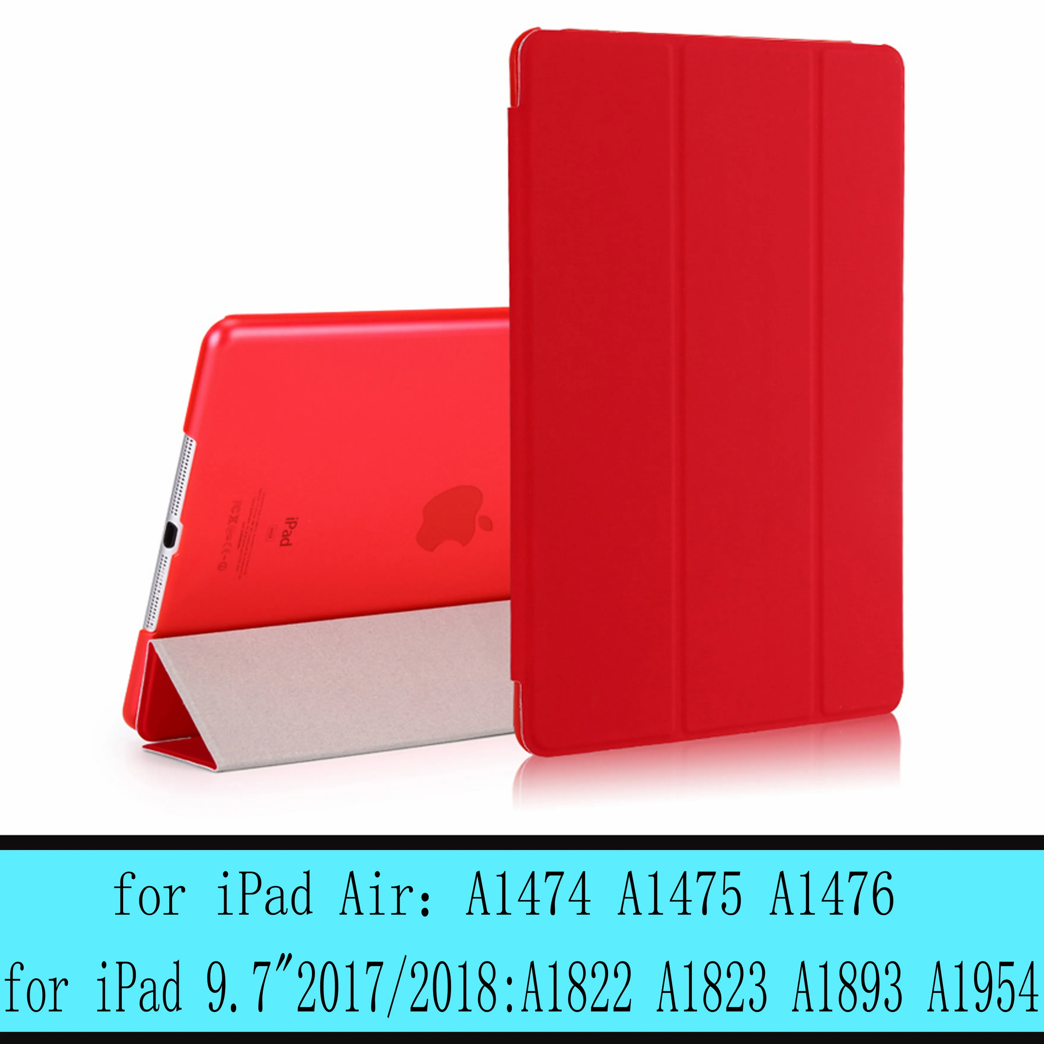 Чехол для iPad 9,7 6th Air 3 2 1 для iPad Pro 10,5 Pro 9,7 дюймов Smart sleep wake cover, для 9,7 дюймов прозрачный чехол - Цвет: red-L-New9.7 Air