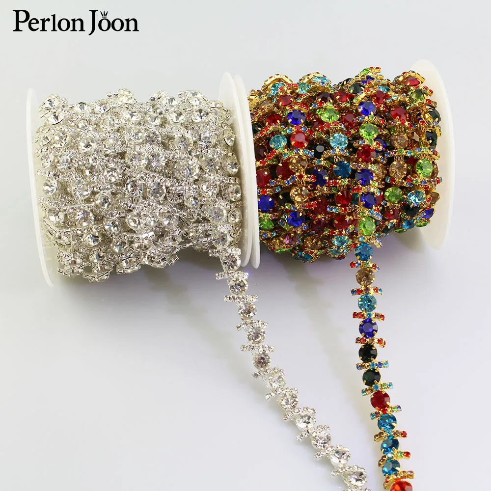 1 ярд смешанных цветов стеклянные стразы с отделкой из стразов аксессуары для