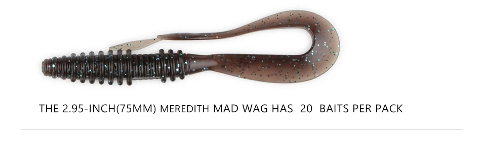 Meredith Mad Wag 7,5 см 1,8 г 20 штук мягкие приманки для рыбалки искусственные мягкие приманки Хищник снасти мягкие приманки для рыбалки приманки