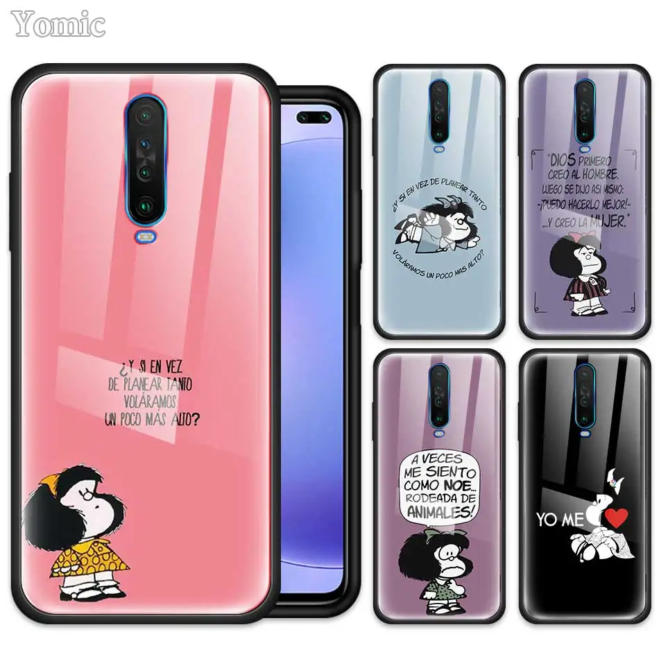 Чехол Mafalda для Xiaomi Redmi Mi Note 10 8T CC9 CC9E A3 9T 8 Lite K30 5G K20 Pro 6 7 8A чехол из закаленного стекла