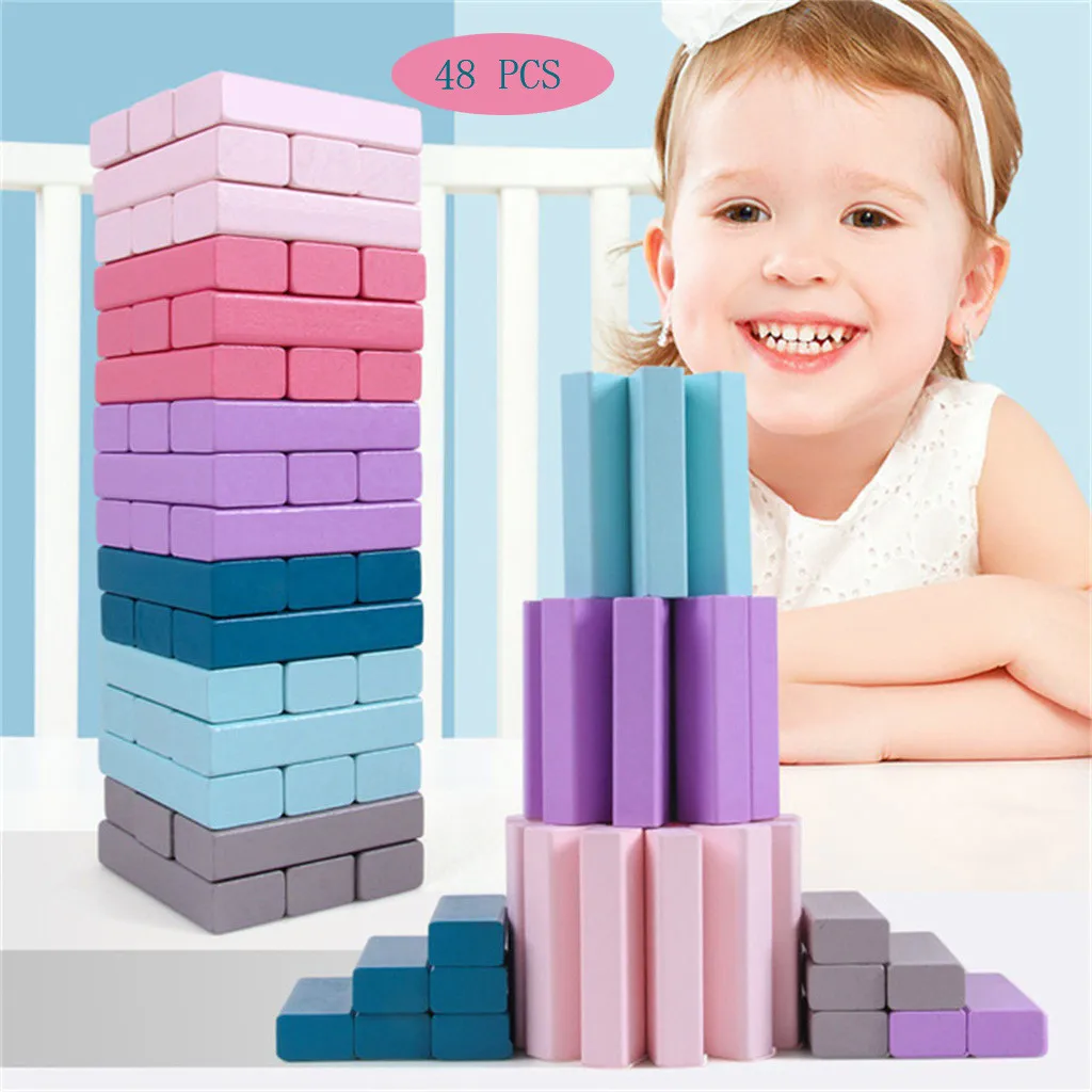 48 шт. новый дизайн Классическая красочная башня из мультфильма складные игры