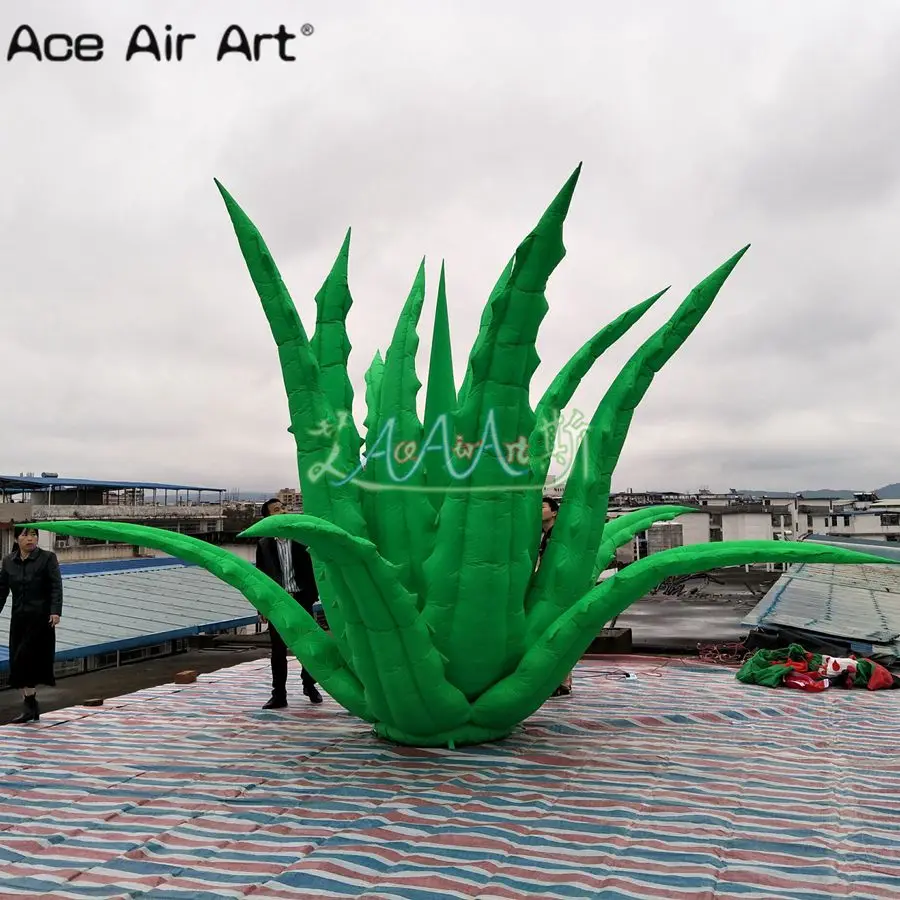 5m diameter giant plant model inflatable aloe replica vivid green leaves for advertising and decoration | Дом и сад