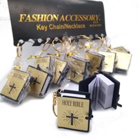12pcs bible religious jewelry gift cross mini bible pendant keychain