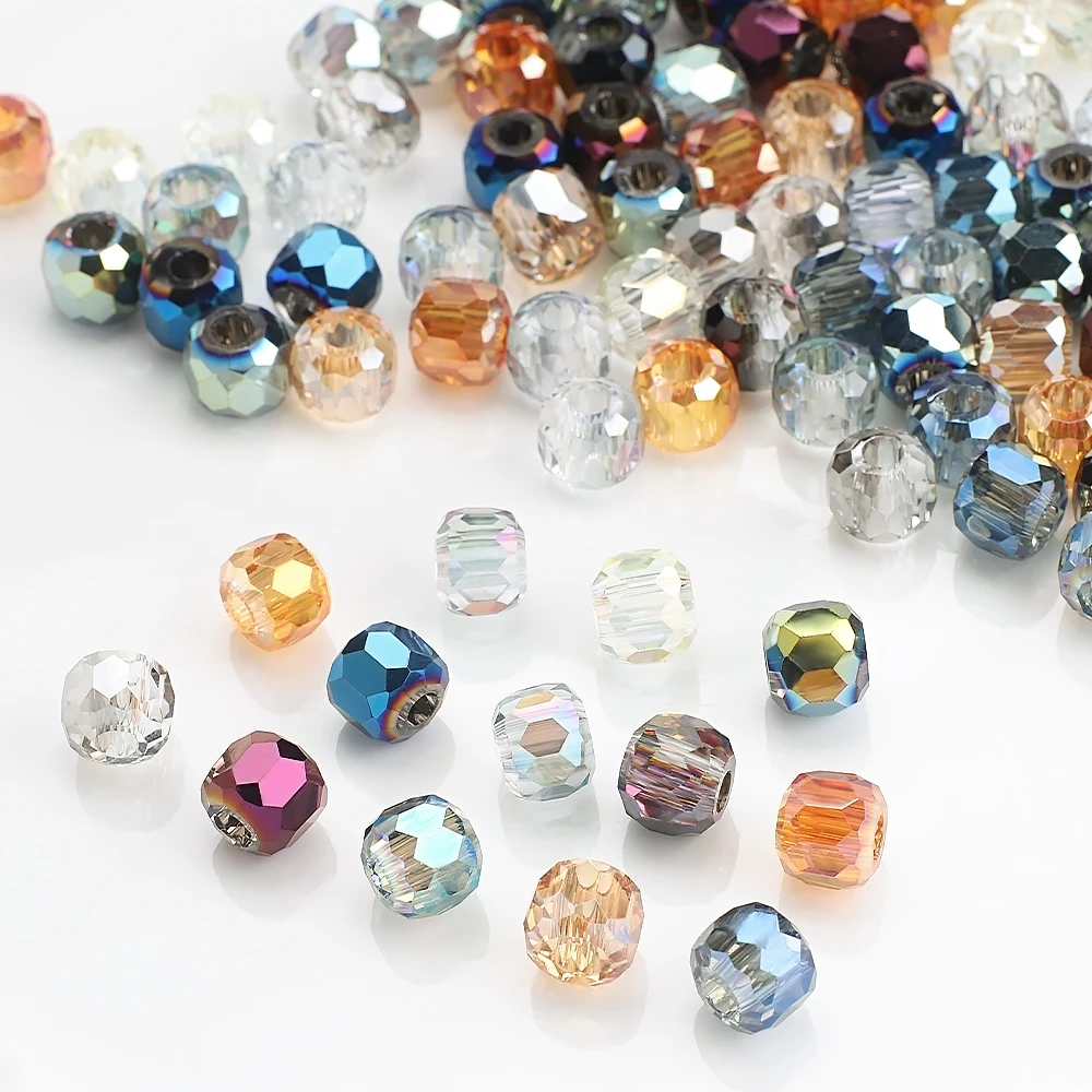 

8/10/12/14MM Kingshine Crystal Faceted Drum Round Glass Beads For Bracelets DIY Necklace Handmade Women Charm Jewelry Findings