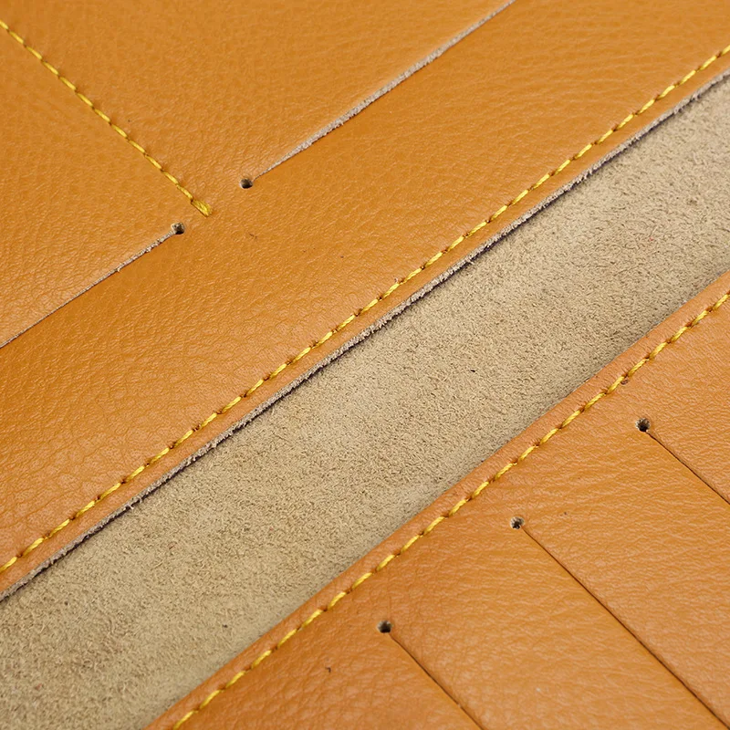 Длинный кошелек из натуральной кожи для мужчин и женщин тонкий бумажник двойного