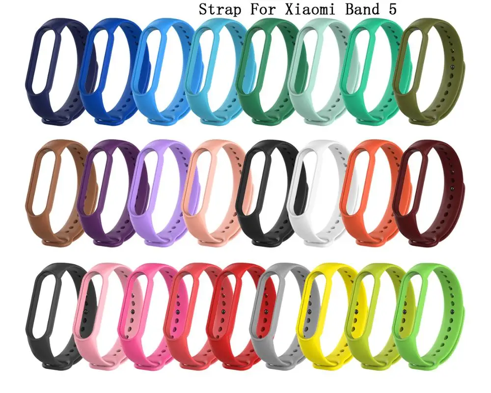 

Ремешок для смарт-часов Xiaomi Mi Band 5, 6, мягкий силиконовый браслет