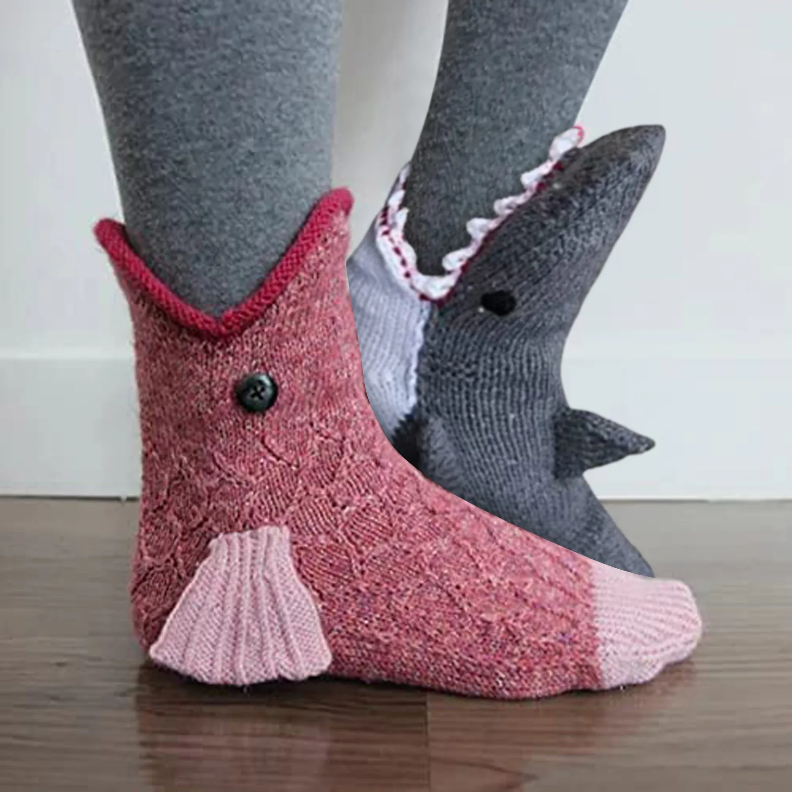 

Вязаные крокодиловые носки, вязаные носки с животными, забавный вязаный узор, причудливый Аллигатор, вязаные забавные носки, рождественски...