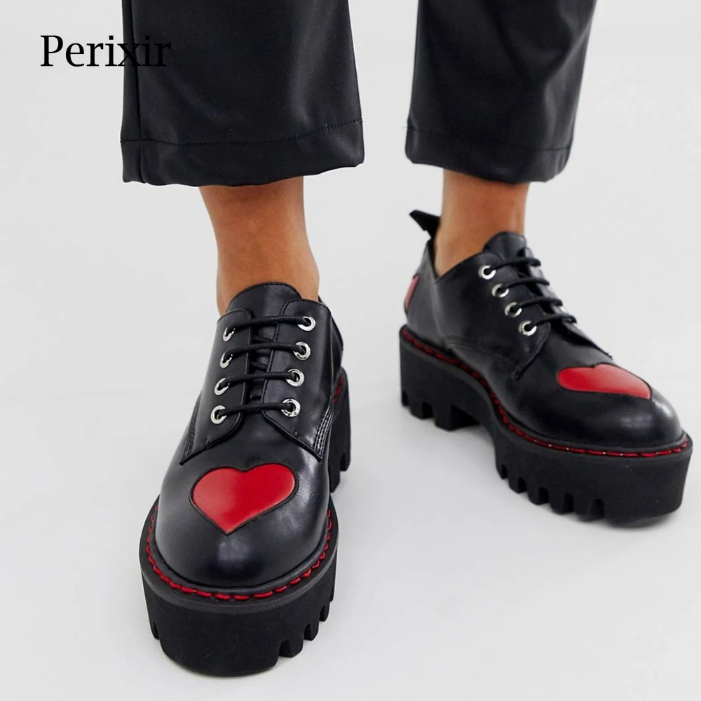 Perixir женские кожаные ботильоны на плоской подошве со шнуровкой украшенные