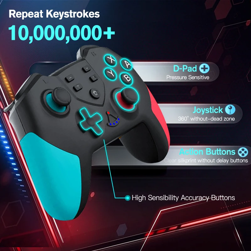 Беспроводной геймпад джойстик для NS Switch Pro управление N-Switch игровой пульт