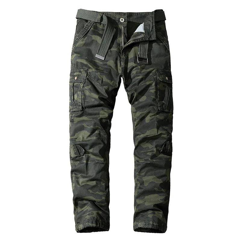 

Men's Casual Cargo Pants With Multi Pockets Washed Outdoor Tactical Trousers 100% Cotton Workwear Bottoms