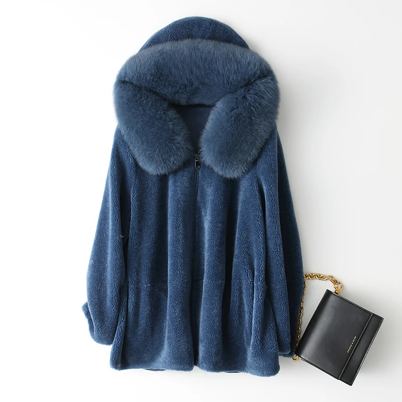 Шуба из 2021 натурального меха шуба овчины женская зимняя куртка Женское пальто 100%