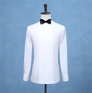 Белый свадебный смокинг, мужская рубашка, французские запонки, рубашка с длинными рукавами, мужская рубашка в деловом стиле, деловая мужская рубашка
