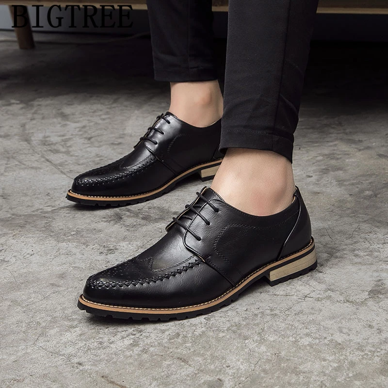 Модные мужские черные туфли броги оксфорды кожаные итальянские дизайнерские |
