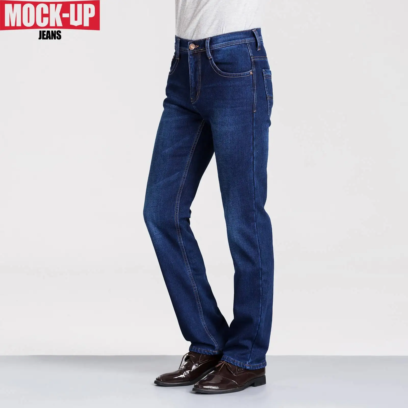 Макет бренд 2019 зима теплый стиль Dsq джинсы на молнии ширинка мужские флисовые