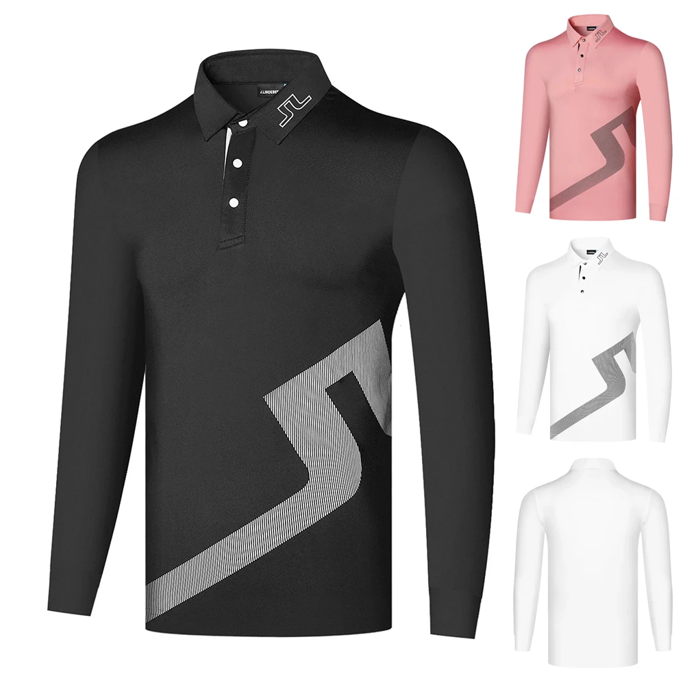 

Golf Apparel JL Men's Sports and Leisure Outdoor Breathable Quick-Drying Anti-Shrink T-Shirt Polo Top High Quality Long Sleeves