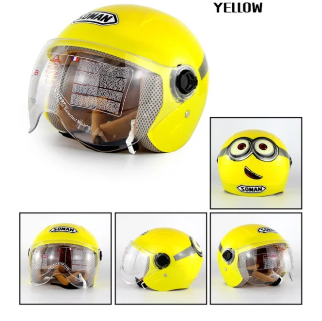 Детский шлем симпатичный мотоциклетный защитный половинчатый для мужчин и