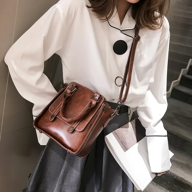 Женская сумка-мессенджер женская сумка 2019 брендовая модная однотонная на плечо