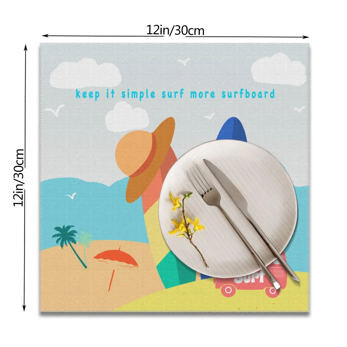 Столовые приборы для обеденного стола подставки серфинга и полистеровая чашка