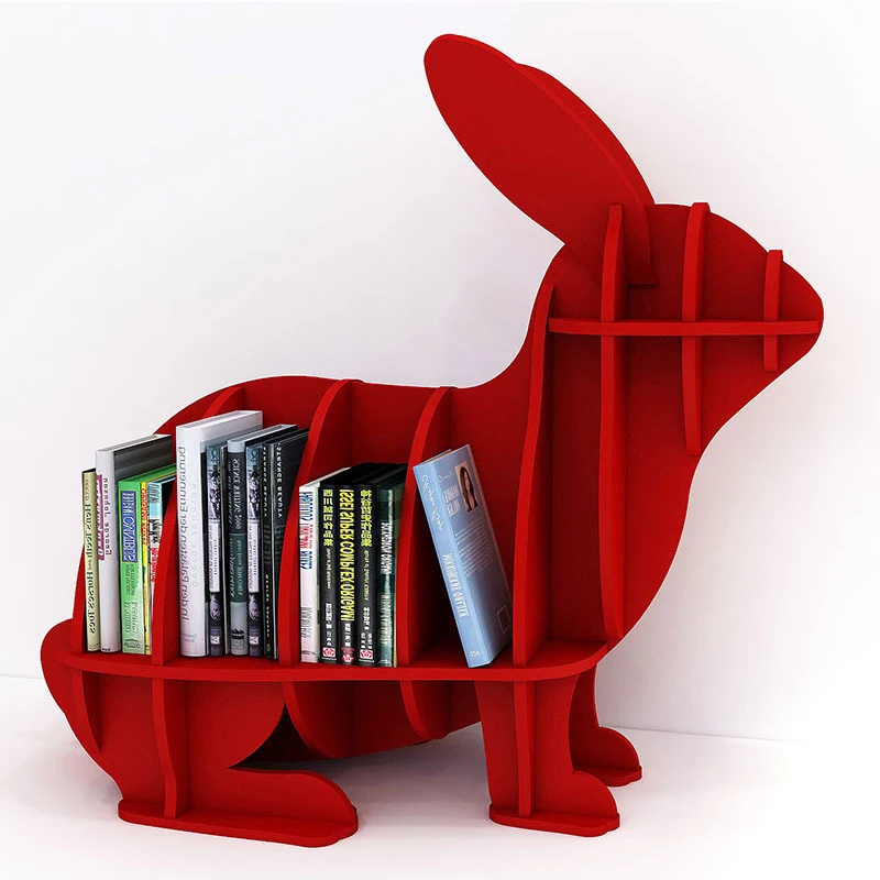 

Creative Animal-shaped Rabbit Bookcase Kindergarten Kids Furniture Children's Bookshelf Rack Home Decoration Floor Ornaments FB