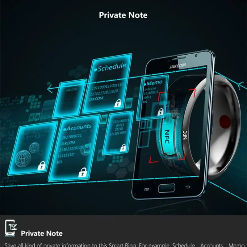 Смарт кольцо NFC многофункциональное водонепроницаемое умное Пальчиковое