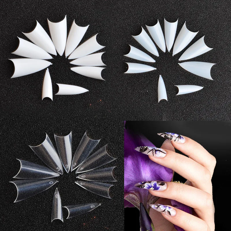 

1 Box + 500pcs Tips Transparent Half Cover False French Nail Art Artificial Acrylic Gel UV Manicure Design Set DIY Tool