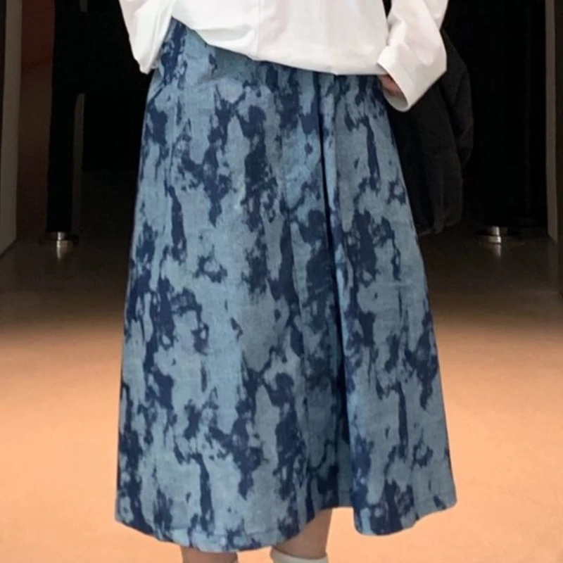 Юбка женская прямая до середины икры повседневная Милая винтажная одежда из