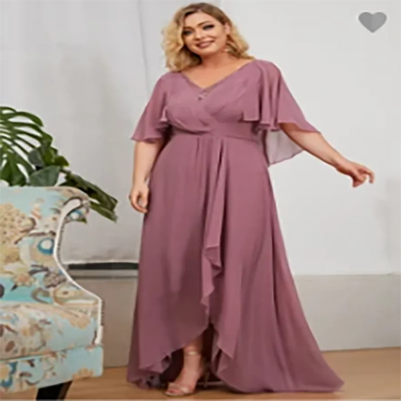 

Женское шифоновое платье до пола Ever Pretty, элегантное вечернее платье для матери невесты, с V-образным вырезом, по сниженной цене, лето 2021