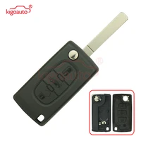 kigoauto ce0536 remote key case replacement 3 button va2 for citroen c2 c3 c4 c5 flip key shell for peugeot 207 307 407 408