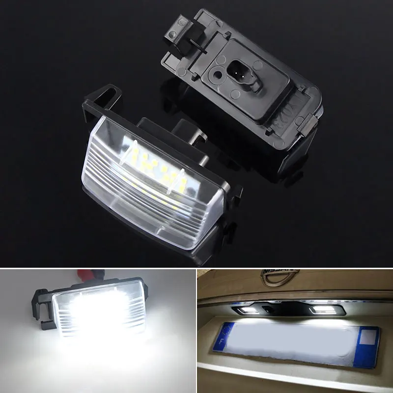 

2 шт. светодиодная лампа номерного знака Canbus белого цвета для Nissan GT-R (R35) Cube Leaf 370Z 350Z Sentra 2009-2012 Leaf Q60 G25 G35