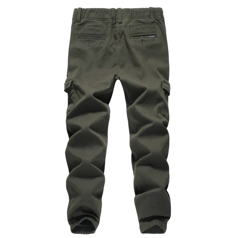 2020 мужские зимние брюки толстые теплые Карго повседневные флисовые карманы