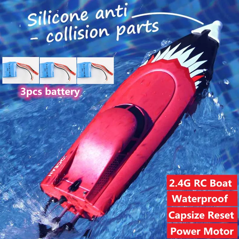 Высокая Скорость дистанционного управления лодка RC гоночная скоростная с 3 шт