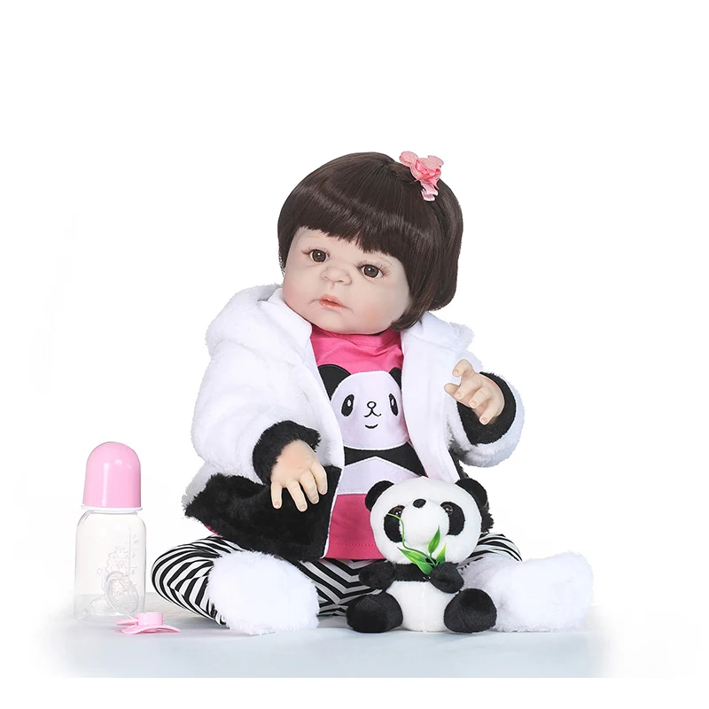 57 см куклы Boneca Возрожденный ребенок мальчики девочки Лучший подарок силиконовые
