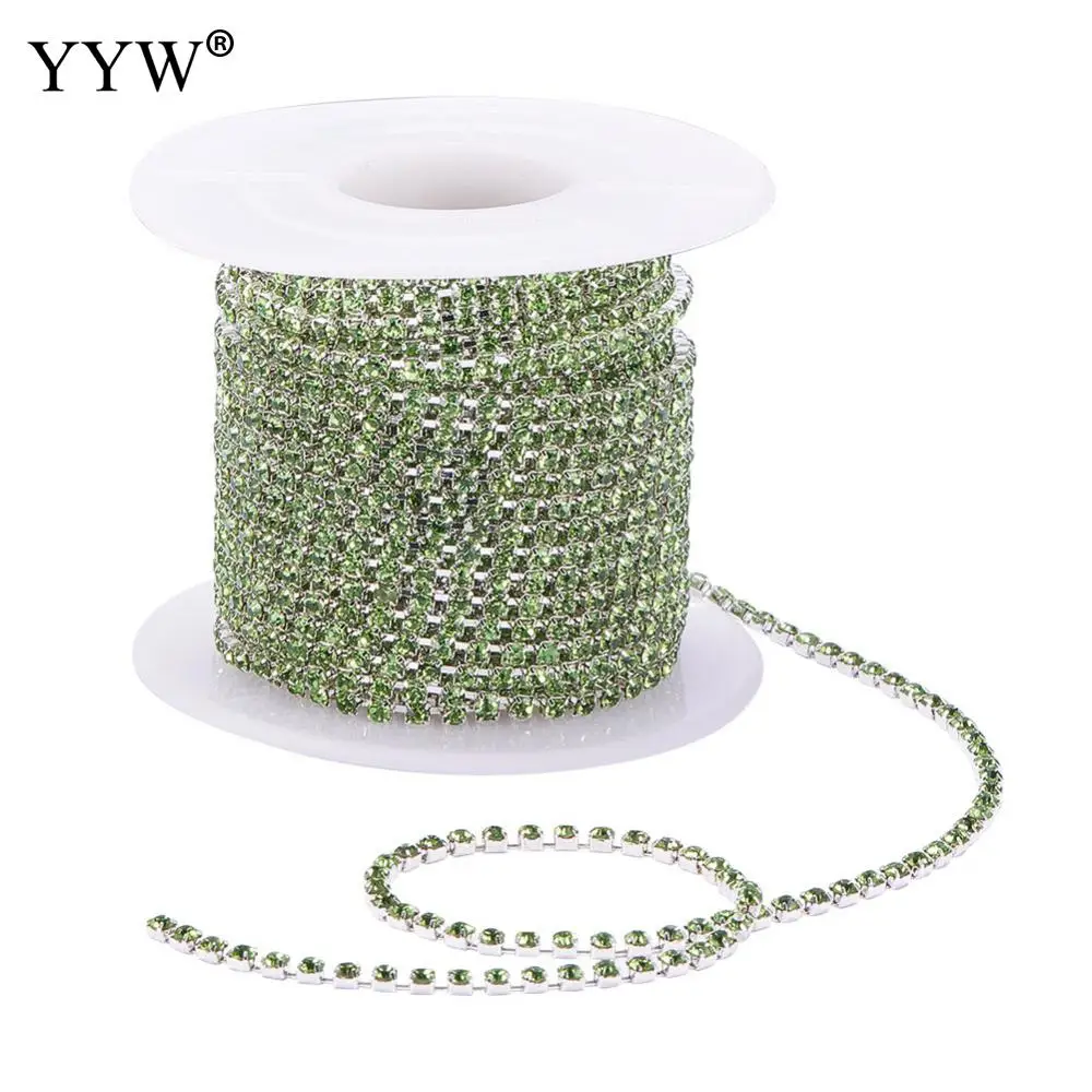 10 ярдов/катушка 2 мм цепочка с кристаллами сделай сам плотная отделка стразы