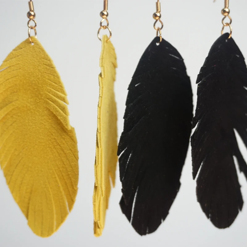 Женские серьги из натуральной козы Cpop элегантные однотонные с кисточками и