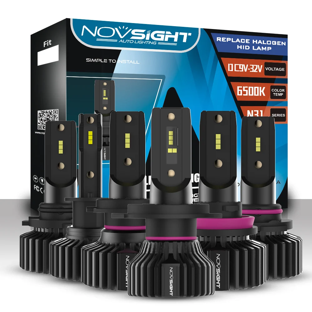 Novsight 6500K H7 светодиодный ная Автомобильная фара 50 Вт 9005 лм СВЕТОДИОДНАЯ Лампа H1 H4