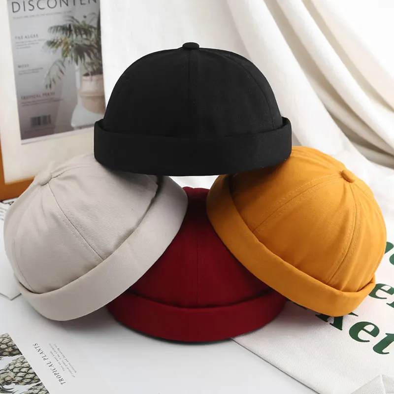 Кепка без козырька Мужская/Женская тёплый хлопковый головной убор с вышивкой