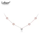 Женское кольцо с фианитом Lokaer, зеленое Ювелирное Украшение с подвесками в виде колец, 5 шт., N17013