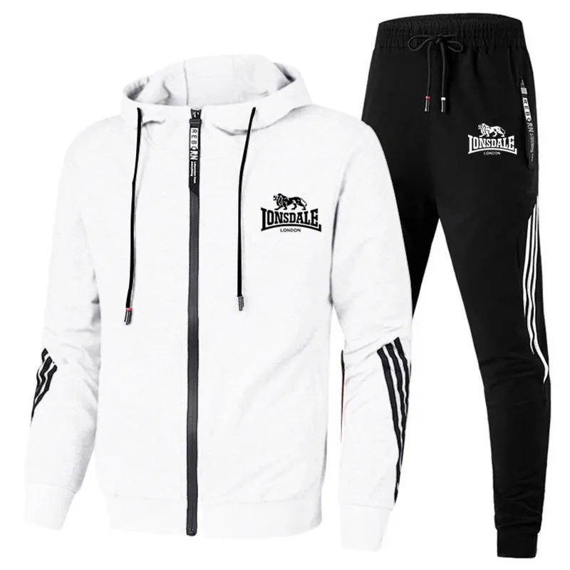 LONSDALE Men's Suit Hoodie + Pants Fall/Winter 2021 New Hooded Sweatshirt Sweatpants Fashion Slim Hip Hop Pullover | Мужская одежда