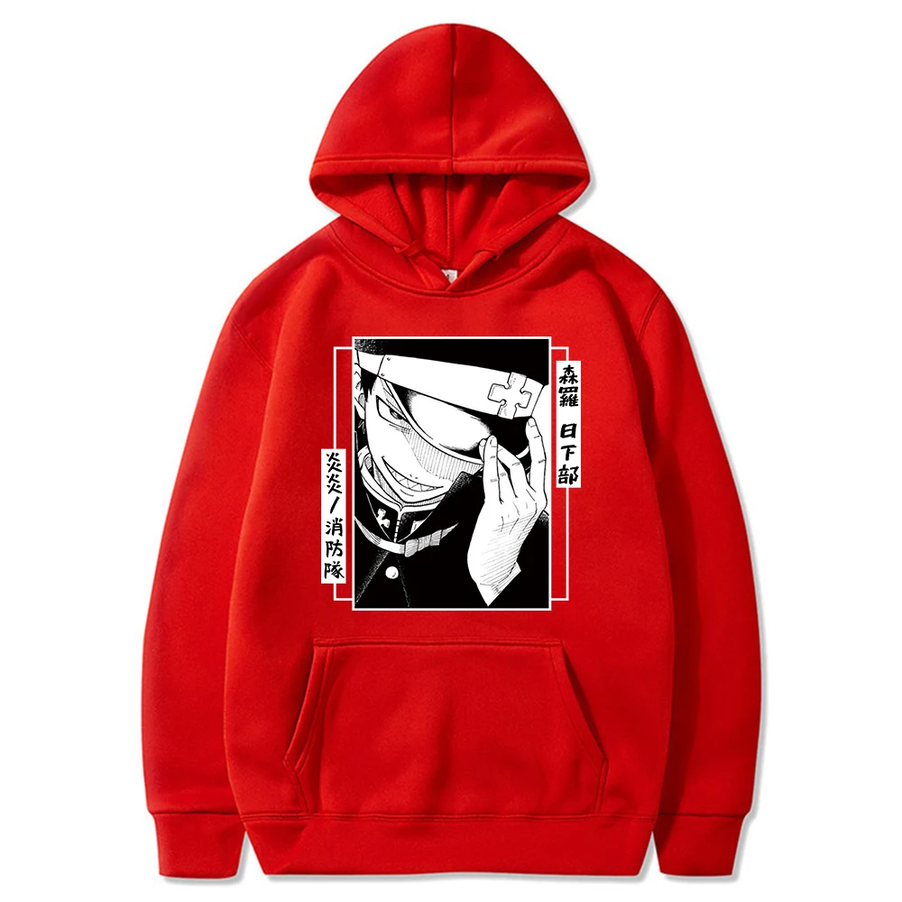 

2021 Anime Fire Force Hoodie Shinra Kusakabe Akitaru Obi Graphic Hoodie Men Women Long Sleeve Harajuku Pullover