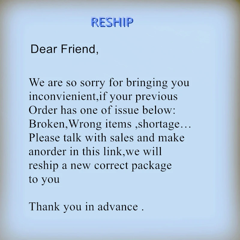 

This link is only for the customer who receive the defective order and have deal with seller to send replacement