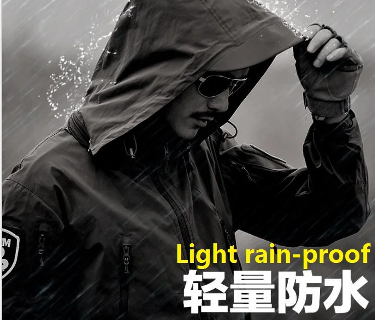 

shipping,Brand sharkskin Free jacket,camouflage thin mens pockets outdoorwear Hooded Jacket,military,tictics homme coat,sales