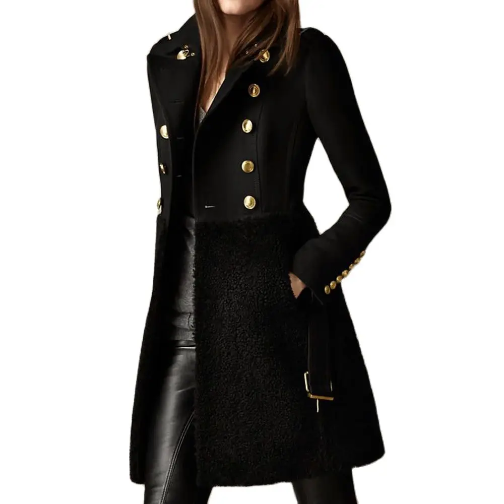 

2021 new women's wool blend coat black wool coat winter coat wool coat fall 2020 women vintage winter coat double breasted coat