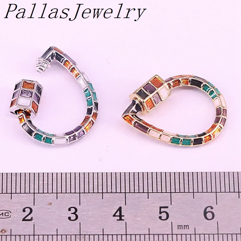 

5Pcs, 18*25mm, Enamel Drop shape Clasp Lock Carabiner Lock Jewelry Findings